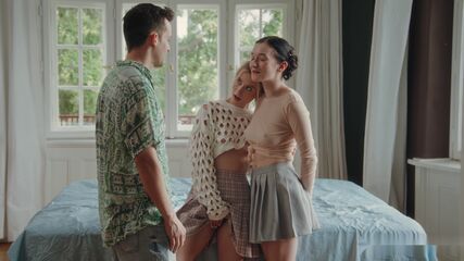 Two Hot Babes Share Cock